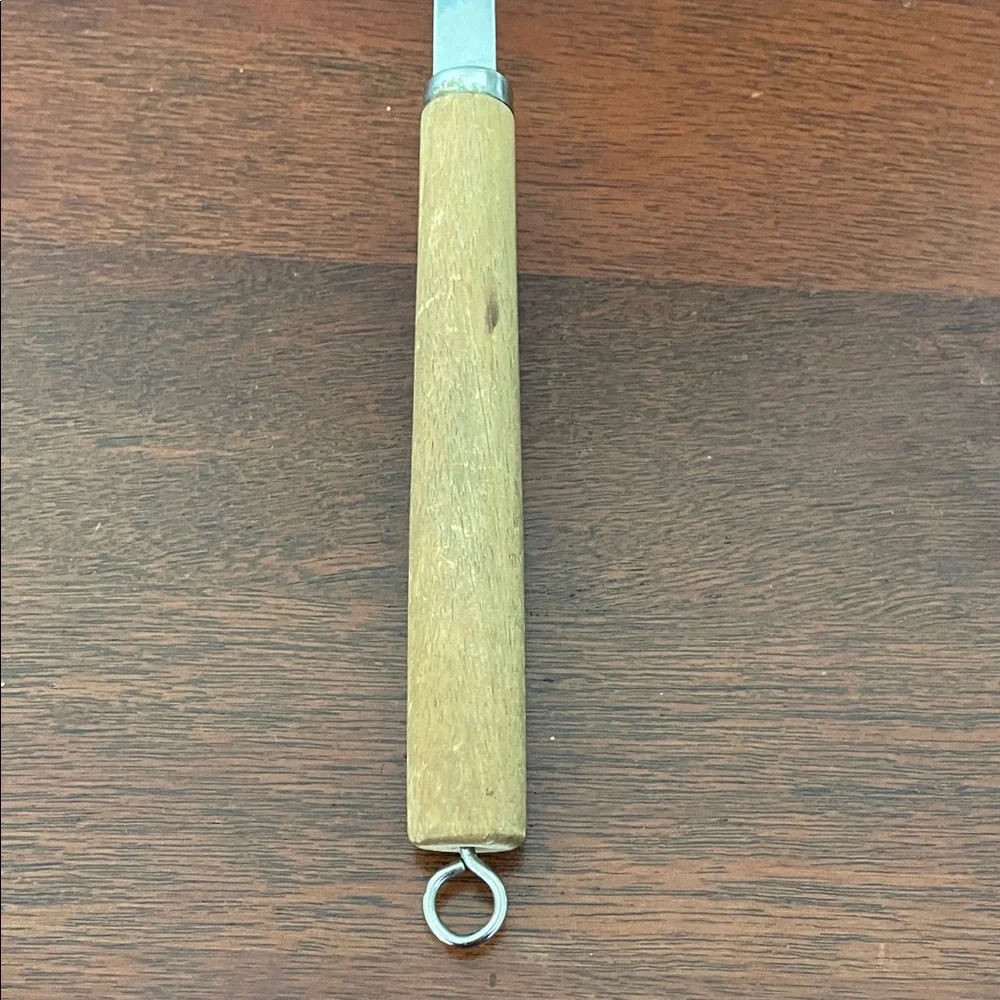 Elegant Silver and Wood Wok Spatula